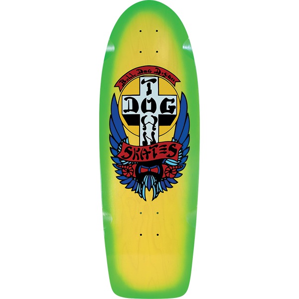 Dogtown Skateboards Bull Dog OG 70's Yellow / Green Old School Skateboard Deck - 10" x 29.6" Dogtown Skateboards Bull Dog OG 70's Yellow / Green Old School Skateboard Deck - 10" x 29.6"
