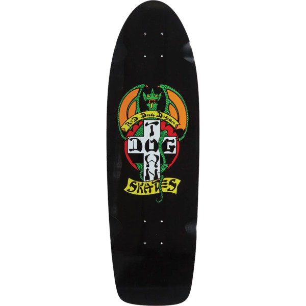 Dogtown Skateboards Red Dog 70's Classic Black Dip Old School Skateboard Deck - 9" x 30"