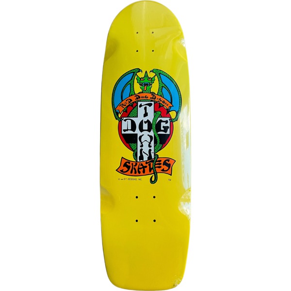 Dogtown Skateboards Red Dog 70's Rider Yellow Dip Skateboard Deck - 9" x 30.57"