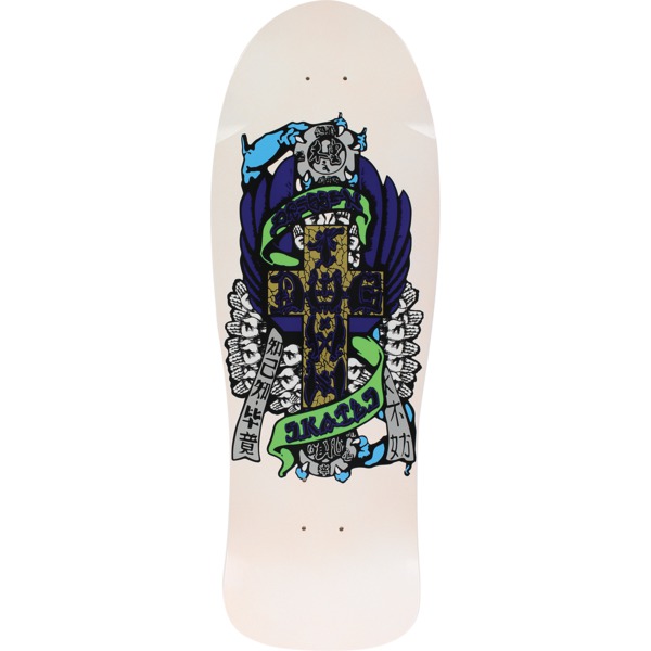 Skateboard Dogtown Old School – Cross Logo 70's Rider – Blanc/Bleu – 10 X 3 Pouces – NEUF