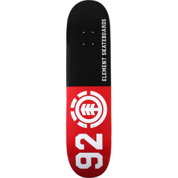 Element Skateboards 92 Classic Black / Red / White Skateboard Deck - 8" x 31.75"