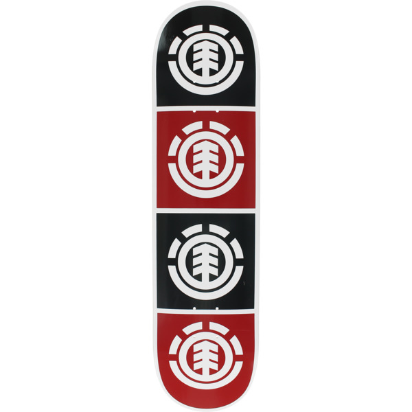 Element Skateboards Quadrant White / Black / Red Skateboard Deck - 7.5" x 31"