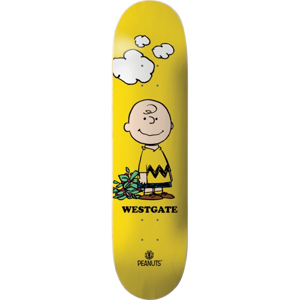 George Stevenson Vise dig Du bliver bedre Element Skateboards Brandon Westgate Peanuts Charlie Brown Skateboard Deck  - 8 x 31.75