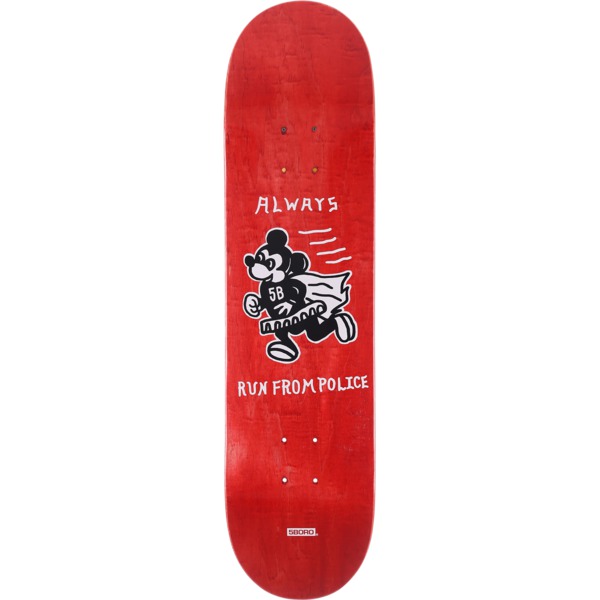 5Boro NYC Skateboards Always Run Red Skateboard Deck - 8" x 31.875"