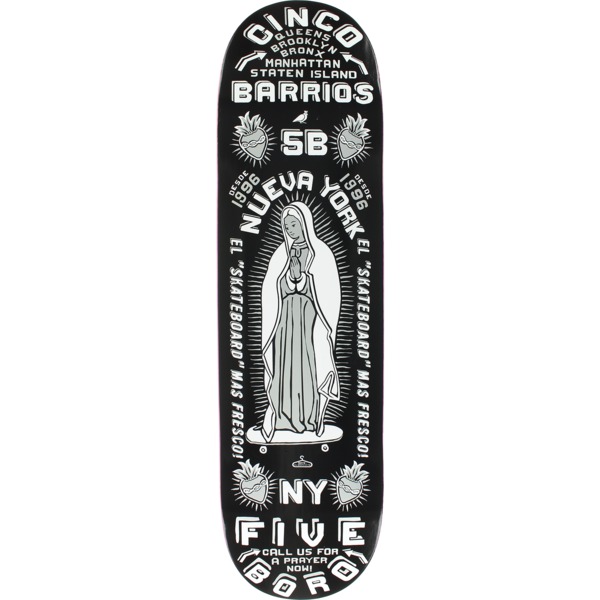 5Boro NYC Skateboards Cinco Barrios Black Skateboard Deck - 8.25" x 32"