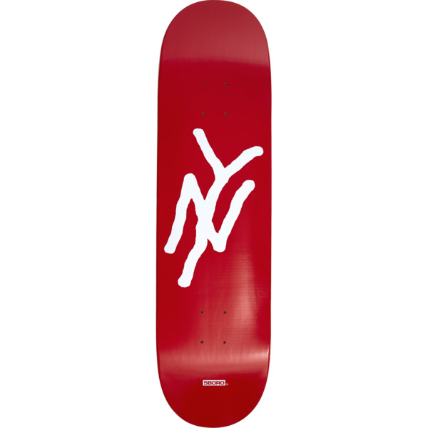5Boro NYC Skateboards NY Logo Red Skateboard Deck 7.75 x 31.5