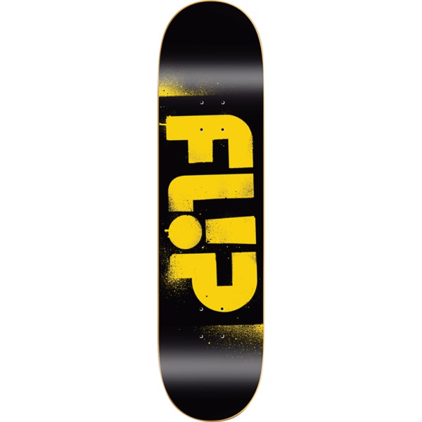 Flip Skateboards Stencil Yellow Skateboard Deck - 8.25" x 32.88"