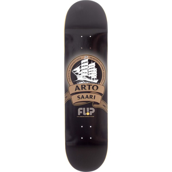Flip Skateboards Arto Saari Mustard Ship Black Skateboard Deck - 8.13" x 31.5"