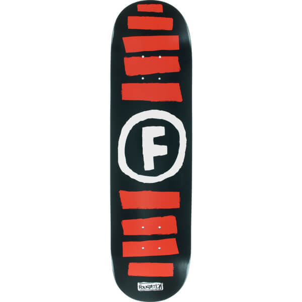Foundation Skateboards Doodle Stripe Black / Red / White Skateboard Deck - 8" x 31.375"