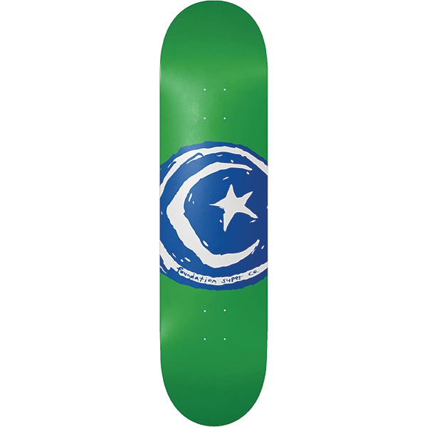 Foundation Skateboards Star & Moon Green Skateboard Deck - 8.5"