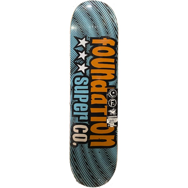 Foundation Skateboards 3 Star Orange Skateboard Deck - 7.88" x 32"