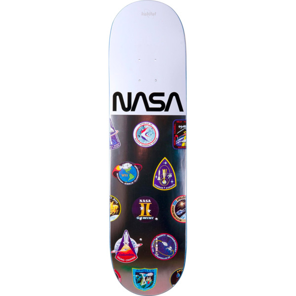 Habitat Skateboards NASA Logo Array White Skateboard Deck - 8" x 31.5"