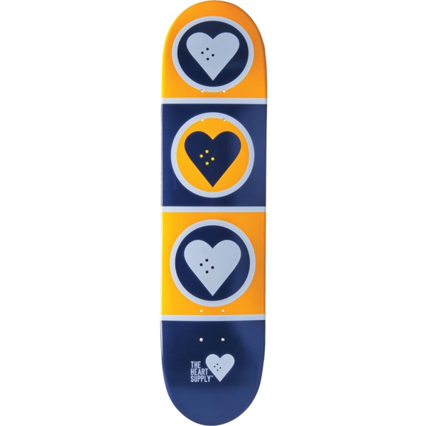 The Heart Supply Skateboards Squad Blue / Yellow Skateboard Deck - 7.75" x 31.5"