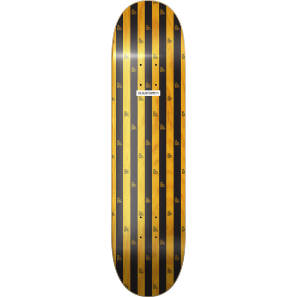The Heart Supply Skateboards Stripes Black / Yellow Skateboard Deck - 8" x 31.875"