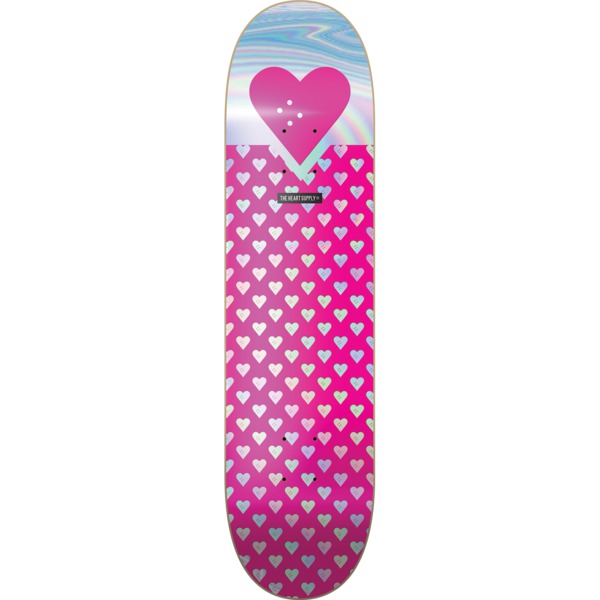 The Heart Supply Skateboards Sweethearts Foil Pink Skateboard Deck - 7.75" x 31.5"