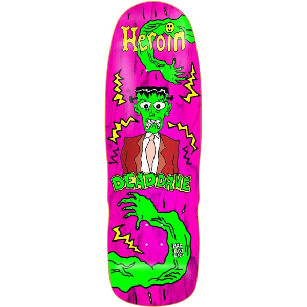 Heroin Skateboards Dead Dave Dead Toon Assorted Colors Old School Skateboard Deck - 10.1" x 32"