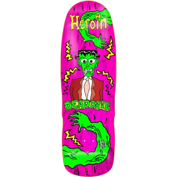 Heroin Skateboards Dead Dave Dead Toon Assorted Stains Old School Skateboard Deck - 10.1" x 32"