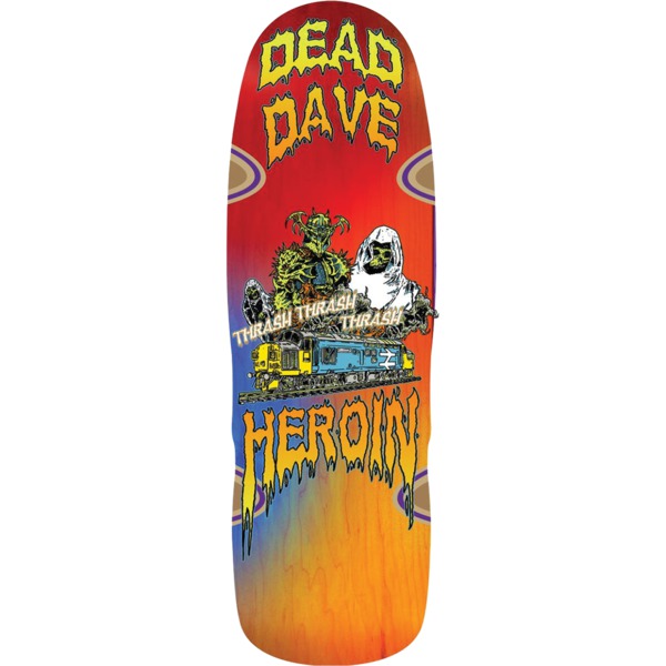 Heroin Skateboards Dead Dave Ghost Train Old School Skateboard Deck - 10.1" x 31.5"