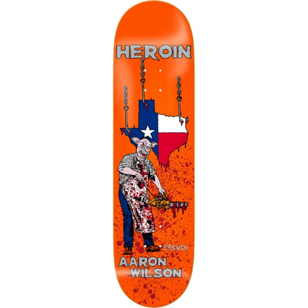 Heroin Skateboards Aaron Wilson God of Meat Skateboard Deck - 8.5" x 32"