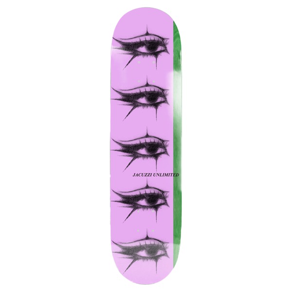 Jacuzzi Unlimited Skateboards Jey Ski Eyes Pink / Green Skateboard Deck - 8.5"