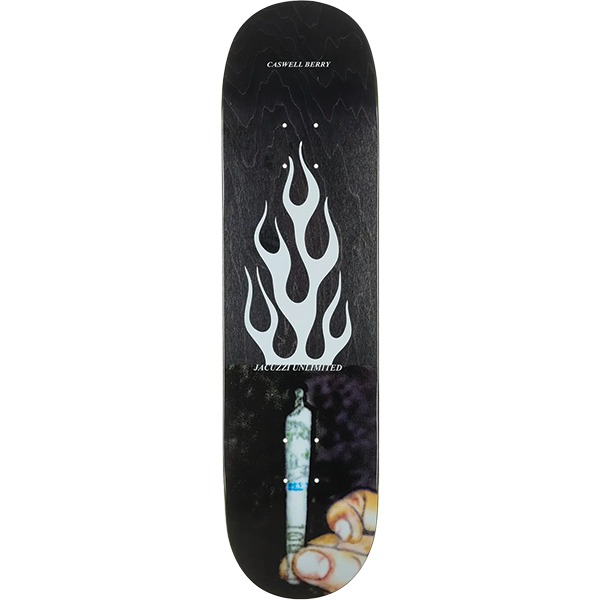 Jacuzzi Unlimited Skateboards Caswell Berry Roll Up Black Skateboard Deck EX7 - 8.25" Jacuzzi Unlimited Skateboards Caswell Berry Roll Up Black Skateboard Deck EX7 - 8.25"
