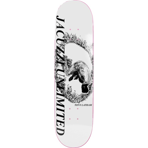 Jacuzzi Unlimited Skateboards Tony Latham Ring Of Fire White Skateboard Deck - 8.25"