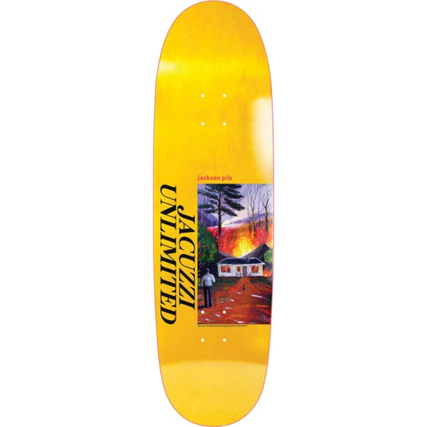 Jacuzzi Unlimited Skateboards Jackson Pilz Lawn Fire Yellow Skateboard Deck - 9.12" x 32.3"