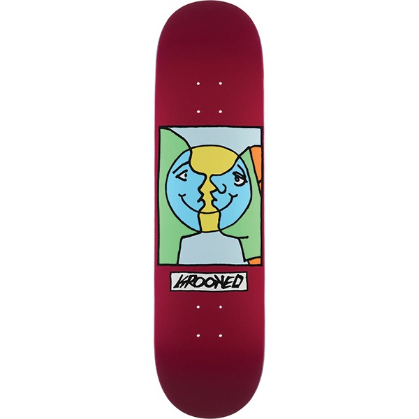 Krooked Skateboards Moonsmile Easy Rider Maroon Skateboard Deck - 8.25" Krooked Skateboards Moonsmile Easy Rider Maroon Skateboard Deck - 8.25"