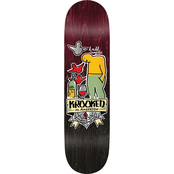 Krooked Skateboards Mike Anderson Complex Maroon / Black Skateboard Deck - 8.38" Krooked Skateboards Mike Anderson Complex Maroon / Black Skateboard Deck - 8.38"