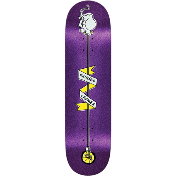 Krooked Skateboards Brad Cromer Unicycle Purple Skateboard Deck - 8.38" x 32.25"