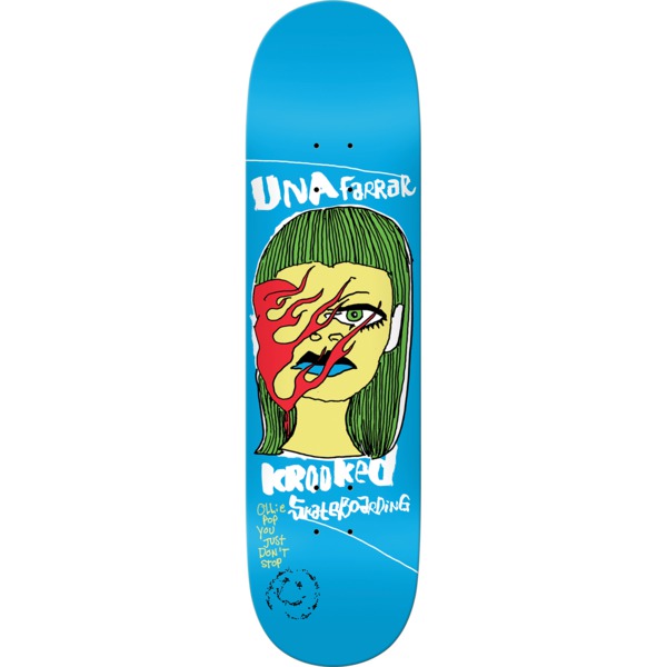Krooked Skateboards Una Farrar Don't Stop Blue Skateboard Deck True Fit - 8.38" x 31.75"