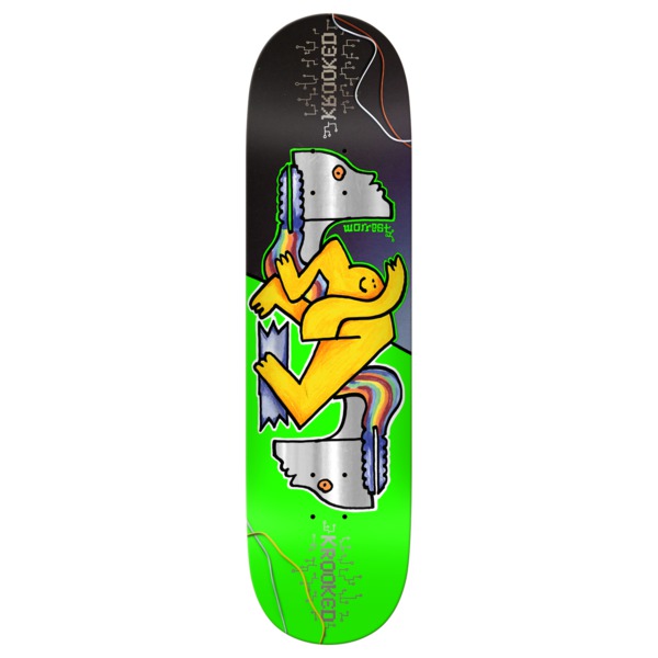 Krooked Skateboards Bobby Worrest Neon Robot Slick Green Skateboard Deck Twin Tail Slick - 8.3" Krooked Skateboards Bobby Worrest Neon Robot Slick Green Skateboard Deck Twin Tail Slick - 8.3"