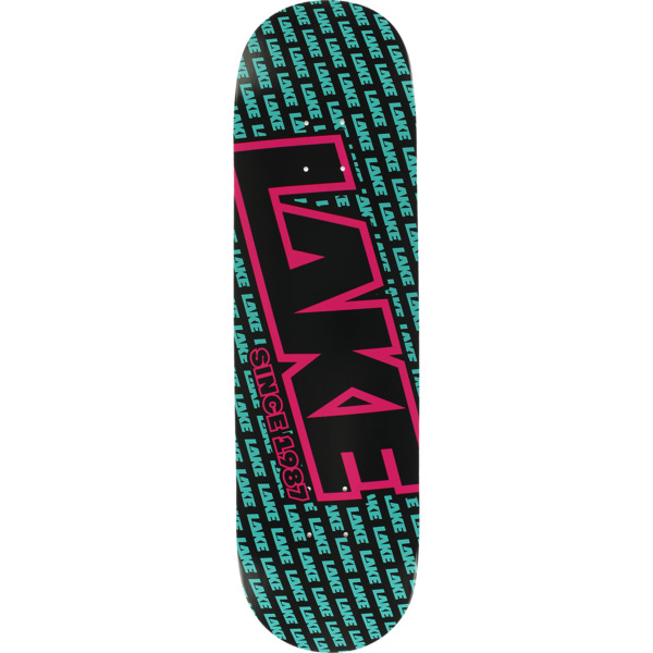 Lake Skateboards Miami Vice Logo Black / Blue / Pink Skateboard Deck - 8.3" x 32.25"