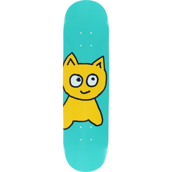 Meow Skateboards Big Cat Teal Skateboard Deck - 7.5" x 30.25"