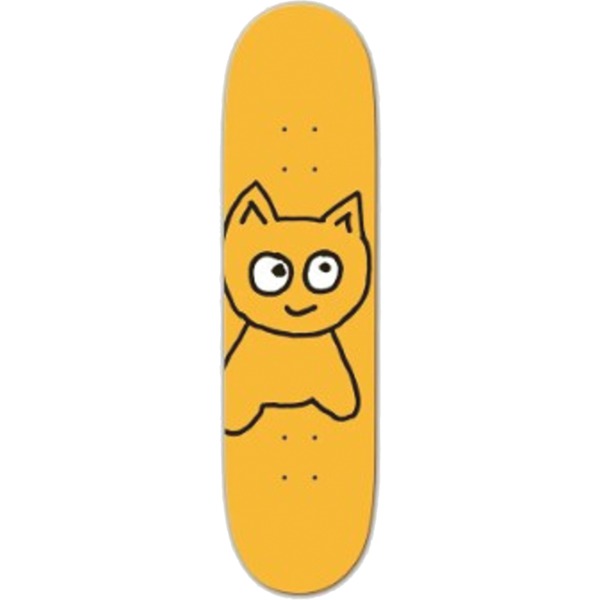 Meow Skateboards Big Cat Yellow Skateboard Deck - 8" x 31.5"
