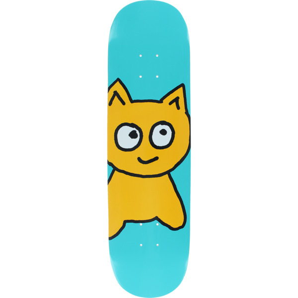 Meow Skateboards Big Cat Teal Skateboard Deck - 8.25" x 31.9"