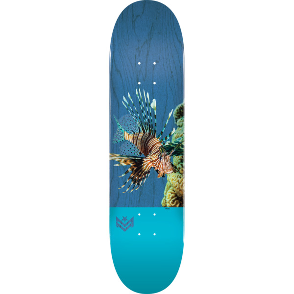 Mini Logo Poison Lion Fish Blue Skateboard Deck 255/K-20 - 7.5" x 30.7"
