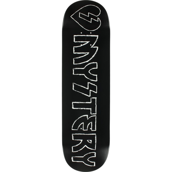 Mystery Skateboards Rock City Logo Black Skateboard Deck - 8.25"