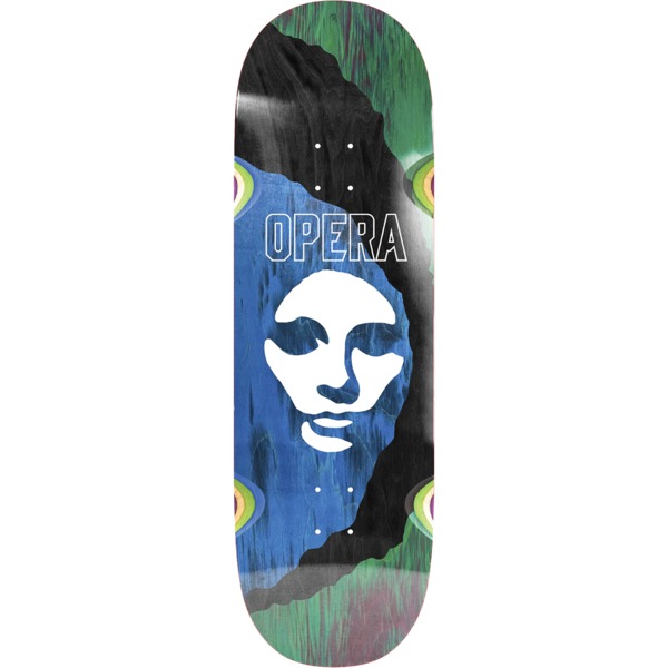 Opera Skateboards Triple Torn Mask Blue / Black / Green Skateboard Deck EX7 - 8"