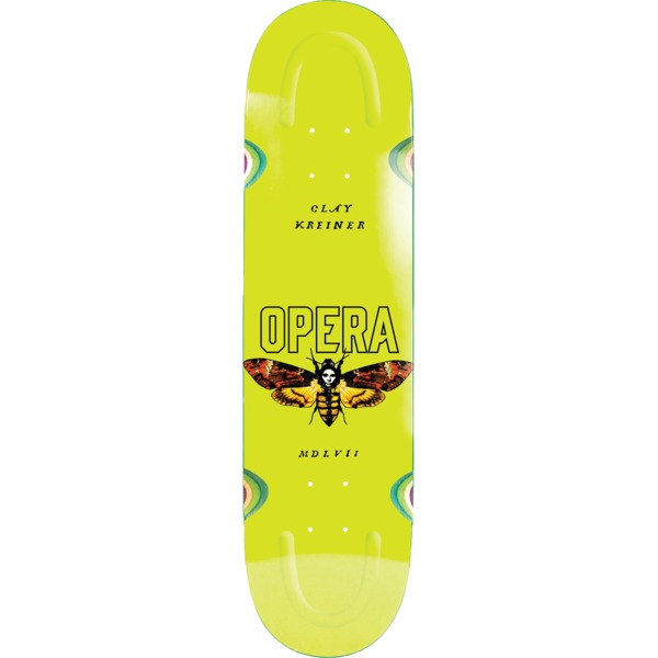 Opera Skateboards Clay Kreiner Moth Safety Yellow Skateboard Deck - 8.5"