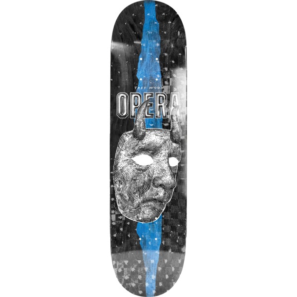 Opera Skateboards Trey Wood Horns Black / Blue Bleed Skateboard Deck - 9"