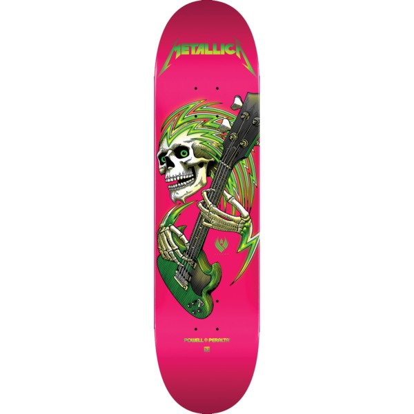 Powell Peralta Metallica Collab Hot Pink FLIGHT Skateboard Deck - 8" x 31.45"