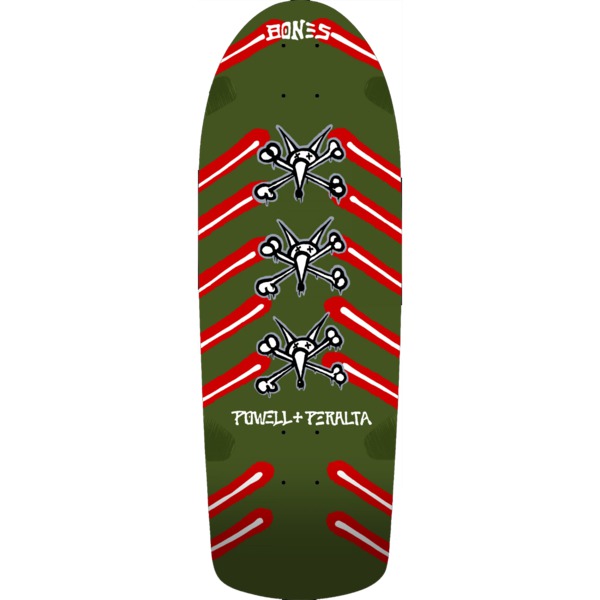 Powell Peralta OG Rat Bones Olive Old School Skateboard Deck - 10" x 30"