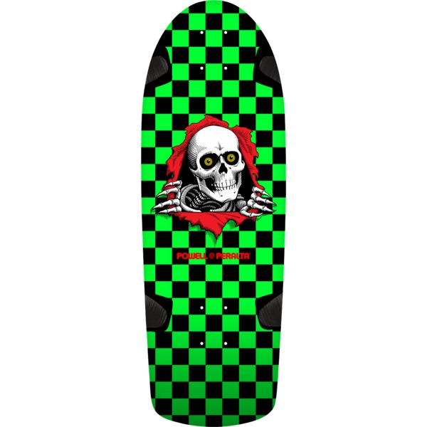 Powell Peralta OG Ripper Checker Green / Black Skateboard Deck - 10" x 30"