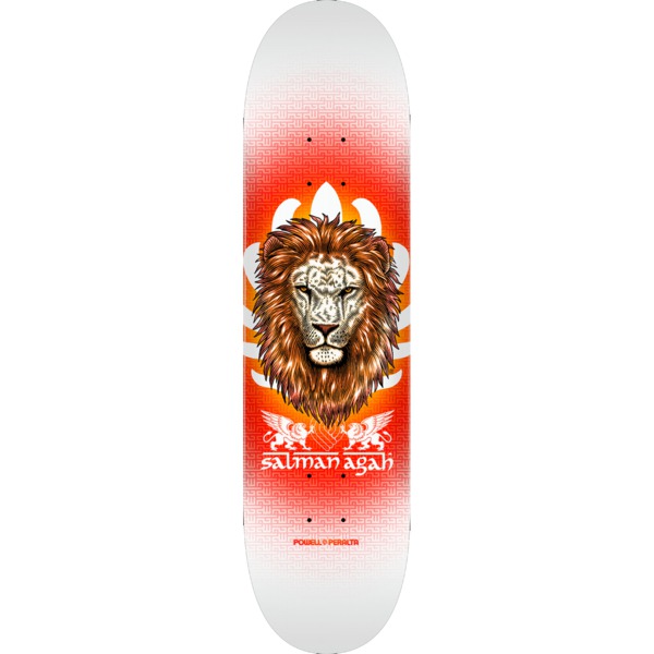Powell Peralta Salman Agah Lion 04 Whiite / Red Skateboard Deck - 8.75" x 32.95"
