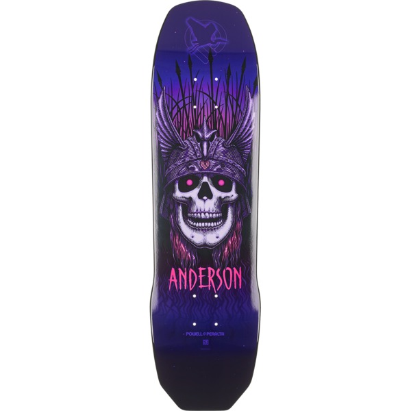 Powell Peralta Andy Anderson Heron Skull Purple Skateboard Deck - 8.45" x 31.8"