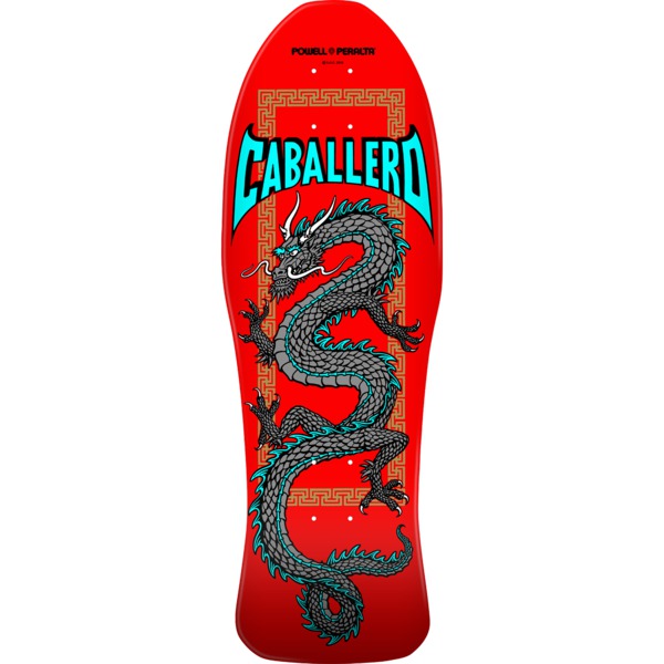 Powell Peralta Steve Caballero Red / Silver Old School Skateboard Deck - 10" x 30"