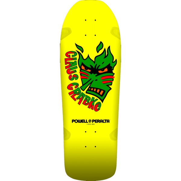 Powell Peralta Claus Grabke Reissue 03 Yellow Old School Skateboard Deck - 10.25" x 30.5"