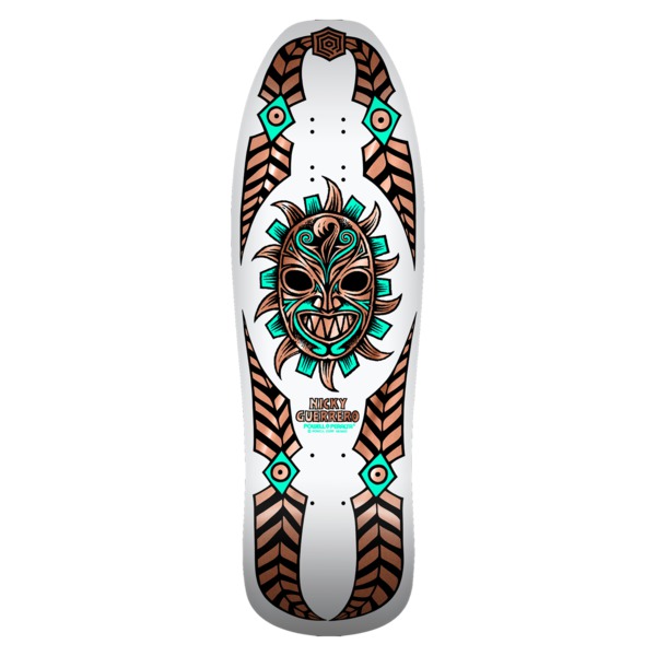 Powell Peralta Nicky Guerrero Mask 08 White / Copper Foil Old School Skateboard Deck - 10" x 31.75" Powell Peralta Nicky Guerrero Mask 08 White / Copper Foil Old School Skateboard Deck - 10" x 31.75"