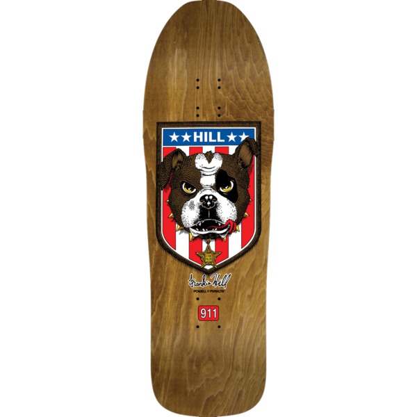 Powell Peralta Frankie Hill Bulldog 11 Brown Stain Old School Skateboard Deck - 10" x 31.5"